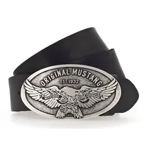 Mustang Herrengürtel Leder schwarz 110 cm