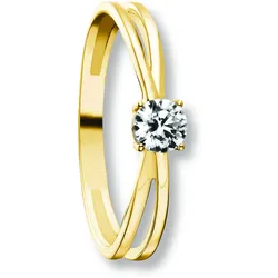 Goldring ONE ELEMENT "Zirkonia Ring aus 333 Gelbgold" Gr. 52, gold, Fingerringe, Damen, 52,mit Zirkonia, Gelbgold 333, Damen Gold Schmuck