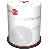 PrimeOn CD-R 80min/700MB, 52x, 100er Spindel Silber Matte Oberfläche