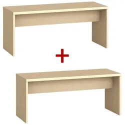 Umkleidebank 1+1 GRATIS, 1000 mm breit, Birke
