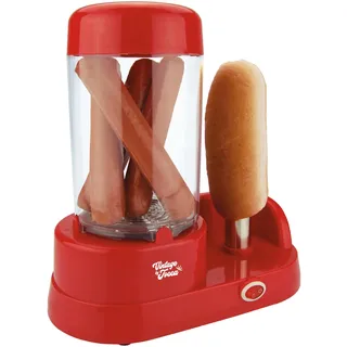 JOCCA – Hot-Dog-Maschine/ 6 Würstchen, mit Wassertank und Stahlstab zum Erhitzen des Brotes/Leistung 350 W/Beleben Sie Ihre Partys/rote Farbe