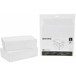 Buntbox Geschenkboxen L 26,6 x 17,2 x 7,8 cm 2-tlg. weiß