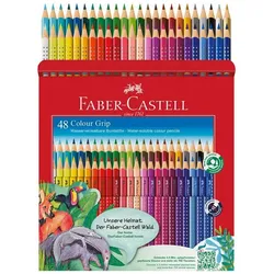 Faber-Castell Buntstift Colour-GRIP, (Colour-GRIP, 48-tlg), mit Soft-Grip-Zone bunt