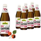Pfanner Bio Caffeine Shot 99,7% (6 × 0,5 l) – 99,7% Direktsaft - Natürlicher Energy Shot mit Apfel-Mango-Limette mit Guarana – Bio Koffein Shot – 500 ml Glasflasche (10 Shots à 50 ml)