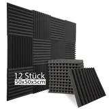 sunnypillow Akustikplatte 12er Set Akustikschaumstoff Schalldämmmatten zur effektiven Akustik, 12 Stück, 50x50x5cm 5 cm