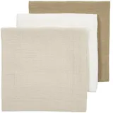 Meyco Mullwindel / Mulltuch / Pucktuch / Swaddle 3er Pack Musselin 70 x 70 cm - OffWhite / Soft Sand / Taupe
