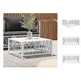 vidaXL Gartentisch Weiß 70x70x34 cm Gewebe