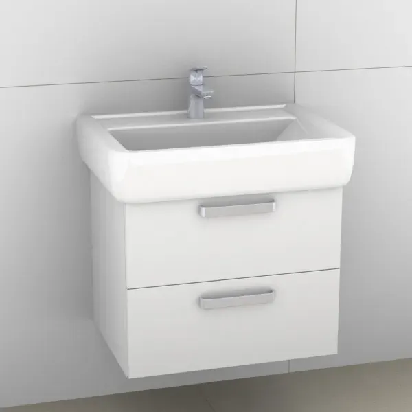 Artiqua 413 Waschtischunterschrank für Renova Plan 222266, 222267 Weiß Hochglanz, 413-WU2L-K61-7016- 413-WU2L-K61-7016-68