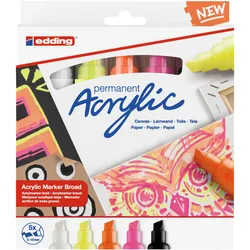 edding Acrylmarker 5000 5er-Set breit neon