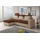 Fun Möbel Ecksofa Sofa NORA mit Schlaffunktion Beige / Braun Ottomane Links - Beige