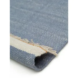 benuta Pop Wollteppich Karla - Blau 80x120 cm - Baumwolle,Wolle - Rechteckig & im Style: Uni, Hygge & Cozy, Minimalistisch - Pflegeleicht für Wohnzimmer Schlafzimmer