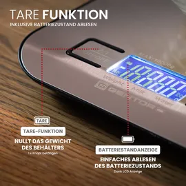 GENTOR Küchenwaage digital – 10kg Waage mit LCD-Display & Tare Funktion – Edelstahl Küchenwaage für Kochen Backen Haushalt – Digitale Küchenwaage ultradünn