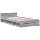 vidaXL Bettgestell mit Schublade Grau Sonoma 90x190 cm Holzwerkstoff