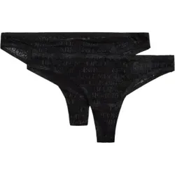 Emporio Armani für Damen. EW000404_AF10880 Packung mit 2 brasilianischen Schlüpfern mit schwarzer Aufschrift (M), Heimtextilien, Polyamid