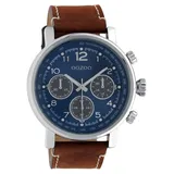 Oozoo Armbanduhr Timepieces Herren Braun/Silber C10671 - Braun/Blau