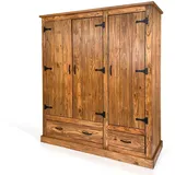 Drehtürenschrank Kleiderschrank Schrank 3trg B155.4 EVERGLADE Kiefer eichefarbig