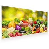 Primedeco Küchenrückwand Küchenrückwand Spritzschutz Glas mit Motiv Gemüsebeet 110 cm x 55 cm