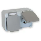 Peranova Feuchtraumsteckdose 2-fach Grau 2 St.