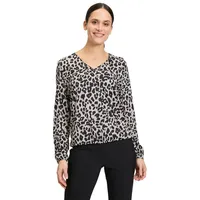 Betty Barclay Casual-Shirt mit Gummizug Grau/Schwarz,44 - 44