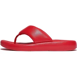 Zehentrenner FITFLOP "iQUSHION D-LUXE", Damen, Gr. 40, rot, Schafsleder, modisch, Schuhe, Flats, Slides, Sandale mit weichem Zehensteg