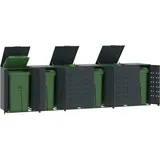 vidaXL Mülltonnenbox für 6 Tonnen Anthrazit 414x79x117 cm Stahl