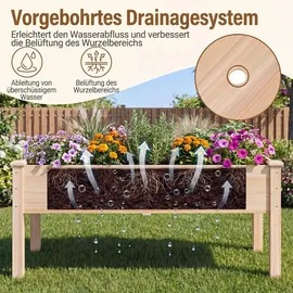 komfotteu Hochbeet 122 x 62 x 48 cm Beige