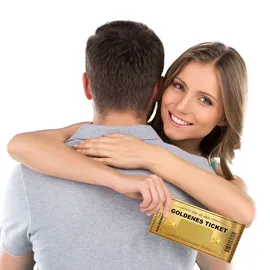 Craftwerk Goldenes Ticket mit Rubbelfläche - Personalisierbarer Gutschein für Frauen, Freund und Freundin - Rubbellos für Geburtstag, und Weihnac...