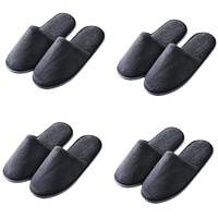 Teceyfeet 4 Paare Einweg Hausschuhe Set, 29 * 11cm Gästeschuhe Pantoffeln SPA Hotelslipper Rutschfeste Badeslipper Gästepantoffeln,Unisex Frottierslipper für Hotel Reisen - 42 EU