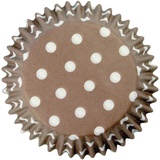 PME Backförmchen für Cupcakes aus Papier mit braunen Tupfen, Standardgröße, 60er Pack, Kunststoff, 7 x 7 x 2.8 cm, 60-Einheiten, Braun