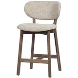 Woood Barhocker Udar - Melange-Stoff Natur, Gestell Braun