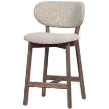 Woood Barhocker Udar - Melange-Stoff Natur, Gestell Braun
