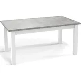 WFL GROUP Moderner Rechteckiger Ausziehbarer Esstisch - Platzsparend - Weiße Holzbeine - 120 bis 160 cm - Hergestellt in EU - 120 x 67 cm - Grau Beton - Grau