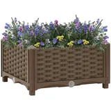 furnicato Hochbeet 40 x 40 x 23 cm Braun