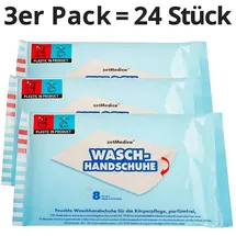 Axis Line ZVG Feuchte Waschhandschuhe, 3er PACK , Parfümfrei, pH-neutral, einzeln verpackt, gebrauchsfertig, (normal, 3er Pack)