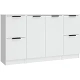 vidaXL Sideboard 3 Stk. Weiß
