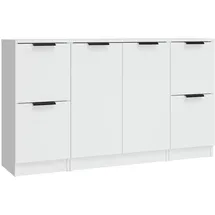 vidaXL Sideboard 3 Stk. Weiß