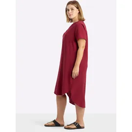 sheego Etuikleid Unifarben Rot 48