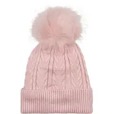 Stylebreaker Feinstrick Bommelmütze rosa