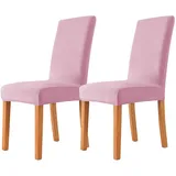 NOPEXTO Stuhlhussen,Samt Stretch Stuhlhussen,Elastische Moderne Beschützer Stuhlhussen,Abnehmbare Waschbar Stuhlbezug Langlebig Universal (2 Stück,Rosa)