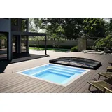 Mini Pool Infinity® Bay 3 x 3m - quadratischer Überlauf Loungepool mit optionaler Poolüberdachung / elektrischem Rollo