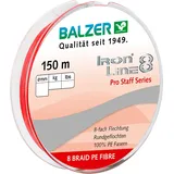 Balzer Iron Line Pro Staff 8 rot - 150m geflochtene Schnur, Durchmesser/Tragkraft:0.18mm / 12.7kg