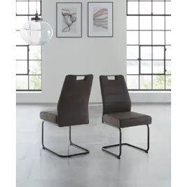 Hela Esszimmerstuhl HELA "Lena", grau (vintage anthrazit, schwarz), 1 Stk., Microfaser VINTAGE Lederoptik, Stoff, Stühle, Esszimmerstuhl, 1, 2 und 4 Stück, mit Federkern Polsterung, Schwingstuhl