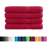 vidaXL SOLUND Handtuchset 4-tlg. rot