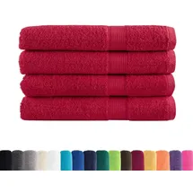 vidaXL SOLUND Handtuchset 4-tlg. rot