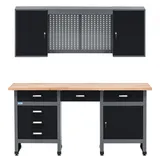 Küpper Werkbankset 70413-9, Breite 170 cm, Werkbank, Hängeschrank, Lochwand