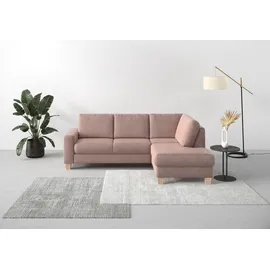 Home Affaire Ecksofa »Summer L-Form«, mit Ottomane, wahlweise mit Bettfunktion und Bettkasten, Cord-Bezug rosa