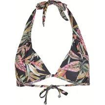 O'Neill Sao Mix Mould Halter Bikini Top black tropical flower (39033) 36C