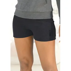 Relaxshorts BENCH. LOUNGEWEAR, Damen, Gr. 40/42, N-Gr, schwarz, Jersey, Interlock, Obermaterial: 60% Baumwolle, 40% Polyester, unifarben, sportlich, bequem kurz, Hosen, mit Seitenstreifen, Loungewear