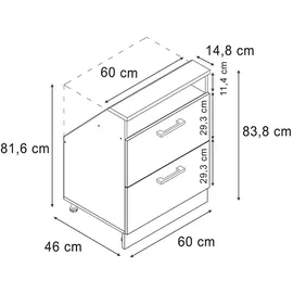 Vicco Rion 60 x 81,6 x 46 cm Weiß Hochglanz
