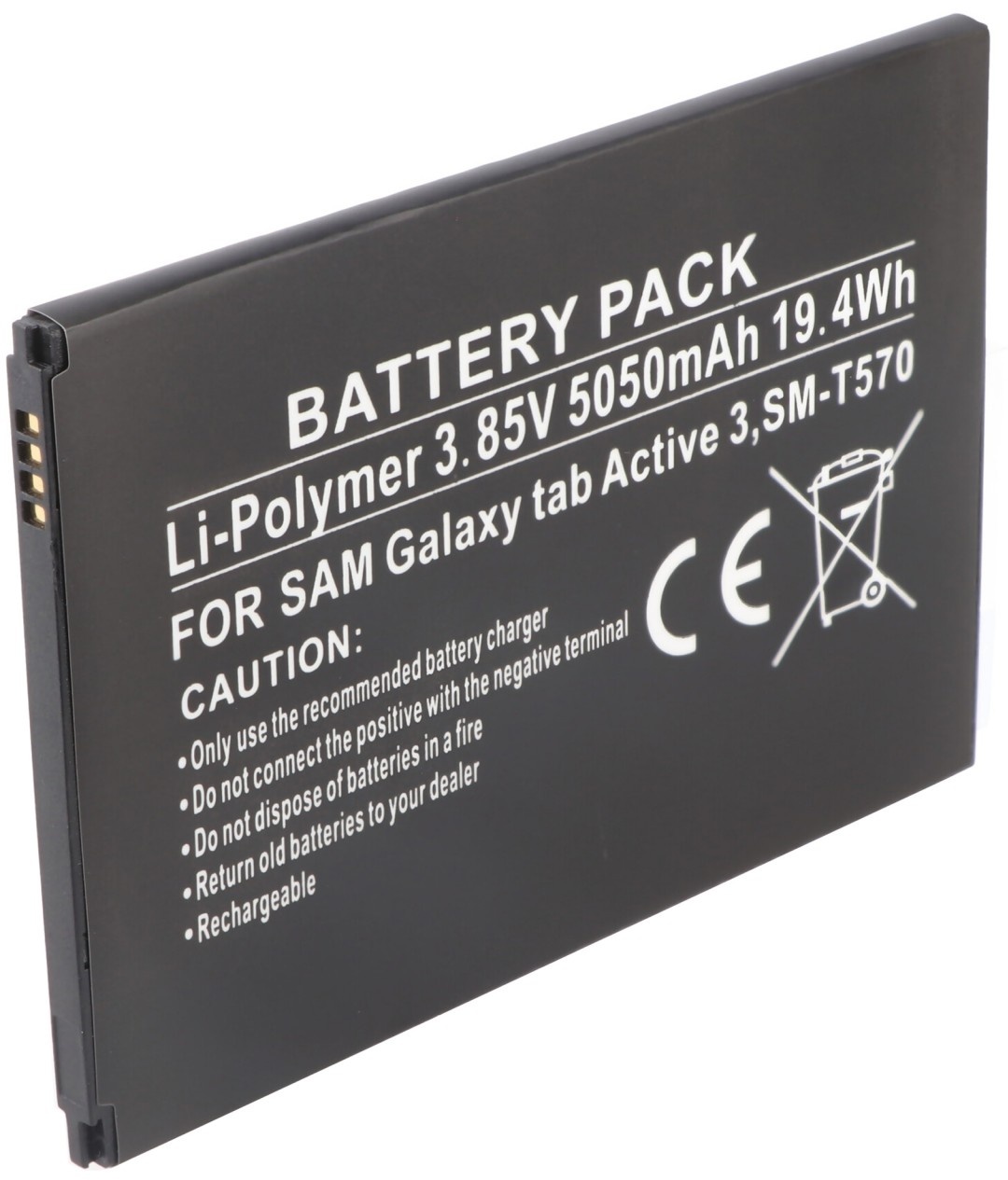 Akku passend für Samsung Galaxy Tab Active 3, SM-T570, Li-Polymer, 3,85V, 5050mAh, 19,4Wh